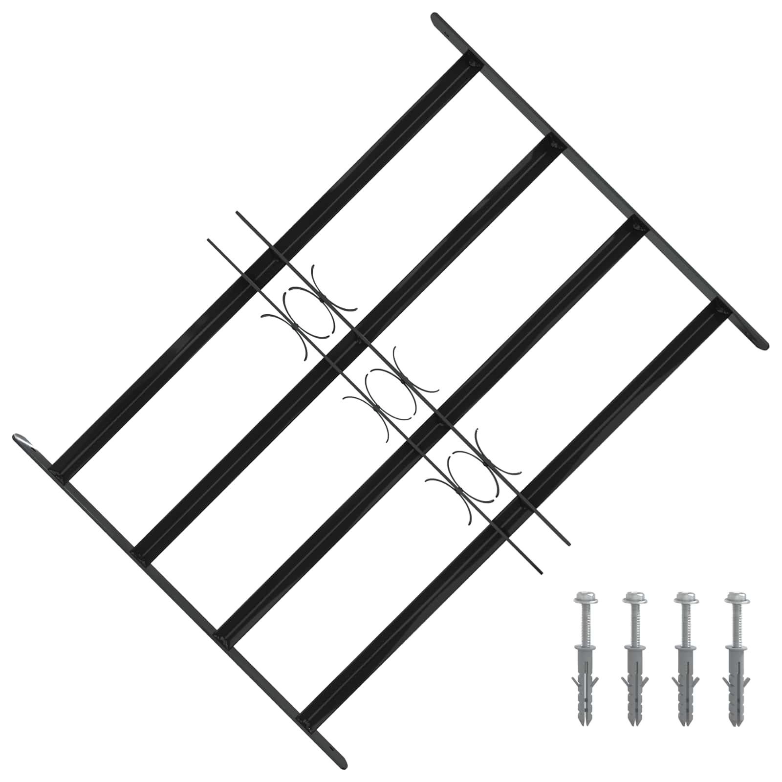 42020564_1.jpg vidaXL Mriežka okna Čierna 75,5 x 60 cm – Obrázok 1