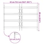 vidaXL Mriežka okna Čierna 75,5 x 60 cm – Obrázok 7