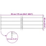 vidaXL Mriežka okna Čierna 175 x 60 cm – Obrázok 7