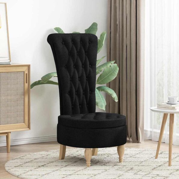 vidaXL Slipper kreslo Čierna 56,5 x 70 x 110 cm látka – Obrázok 3