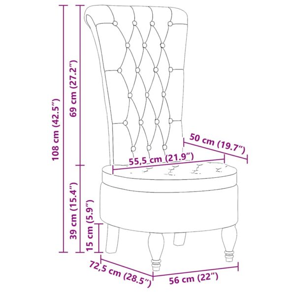 vidaXL Slipper kreslo Modrá 56,5 x 70 x 110 cm látka – Obrázok 11