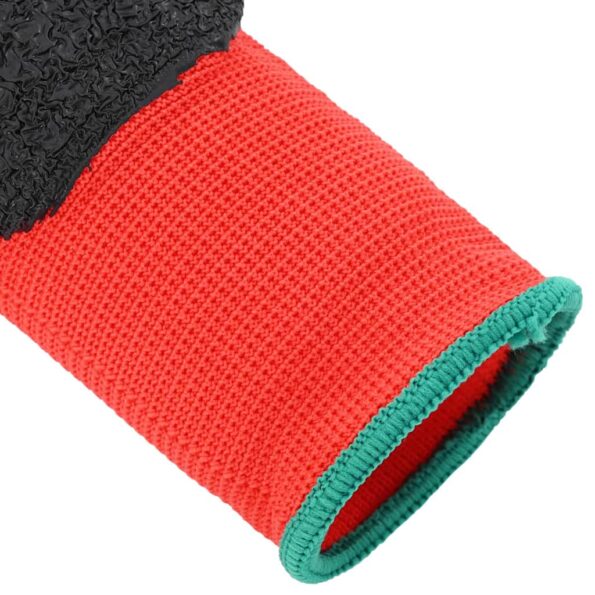 vidaXL Pracovné rukavice 12 pcs Červená a čierna 11 / XXL – Obrázok 7