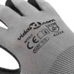 vidaXL Pracovné rukavice 12 pcs Šedá a čierna 7 / S Polyester – Obrázok 8