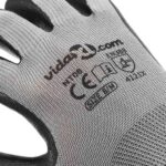 vidaXL Pracovné rukavice 12 pcs Šedá a čierna 8 / m Polyester – Obrázok 9
