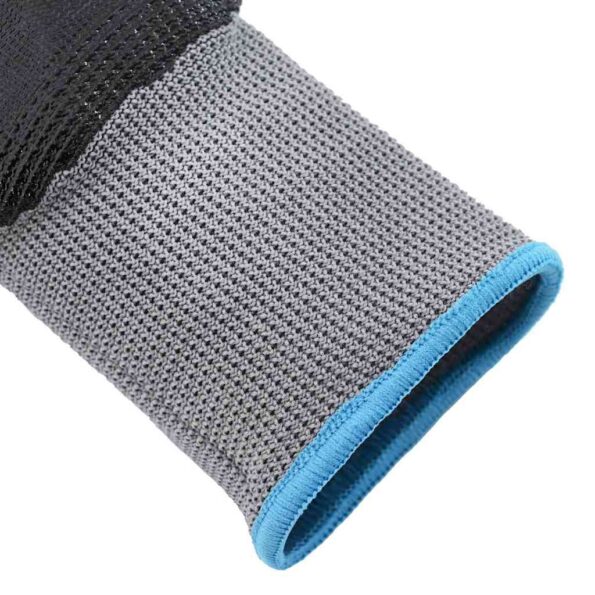 vidaXL Pracovné rukavice 12 pcs Šedá a čierna 9 / l Polyester – Obrázok 6
