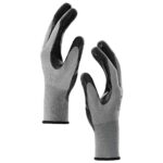 vidaXL Pracovné rukavice 24 pcs Šedá a čierna 10 / xl Polyester – Obrázok 4