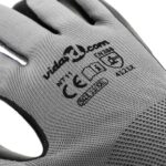 vidaXL Pracovné rukavice 12 pcs Šedá a čierna 11 / XXL Polyester – Obrázok 8