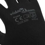 vidaXL Pracovné rukavice 24 pcs Čierna 8 / m Polyester – Obrázok 8