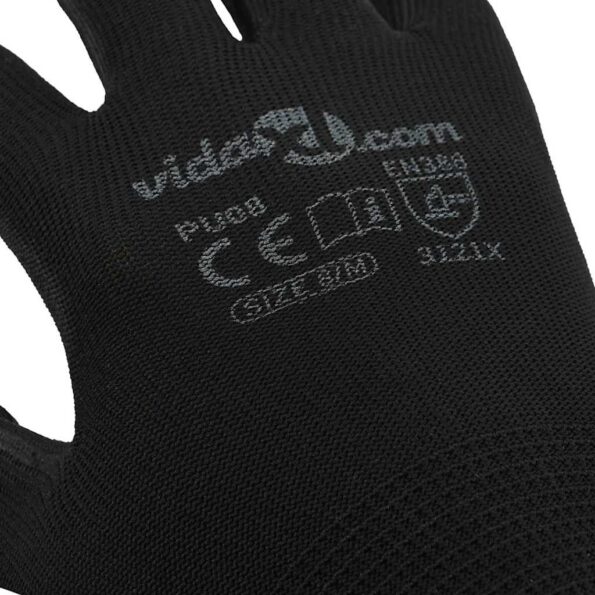 vidaXL Pracovné rukavice 24 pcs Čierna 8 / m Polyester – Obrázok 8