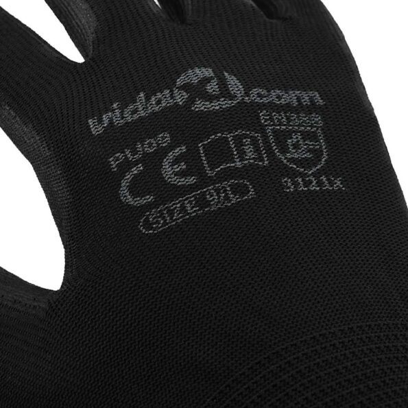 vidaXL Pracovné rukavice 12 pcs Čierna 9 / l Polyester – Obrázok 8