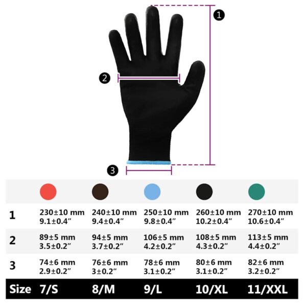 vidaXL Pracovné rukavice 24 pcs Čierna 9 / l Polyester – Obrázok 10