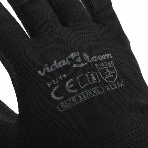vidaXL Pracovné rukavice 12 pcs Čierna 11 / XXL Polyester – Obrázok 8