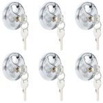vidaXL Zámky na disk so kľúčmi 6 pcs Strieborná 6 x 2.3 x 6 cm – Obrázok 2