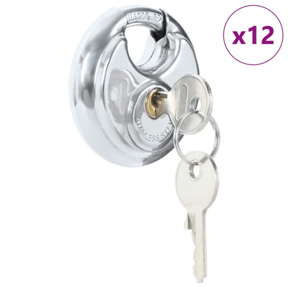 vidaXL Zámky na disk so kľúčmi 12 pcs Strieborná 7 x 2.4 x 7 cm – Obrázok 10