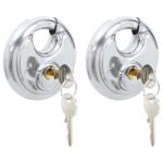 vidaXL Zámky na disk so kľúčmi 2 pcs Strieborná 8 x 2.8 x 8 cm – Obrázok 2