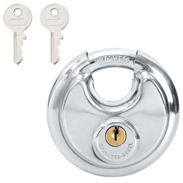 vidaXL Zámky na disk so kľúčmi 2 pcs Strieborná 8 x 2.8 x 8 cm – Obrázok 4