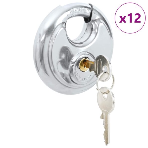 vidaXL Zámky na disk so kľúčmi 12 pcs Strieborná 8 x 2.8 x 8 cm – Obrázok 9