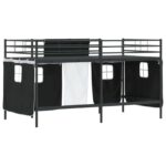 vidaXL Rám poschodovej postele pre deti s závesmi Čierna 107 x 201 cm – Obrázok 10