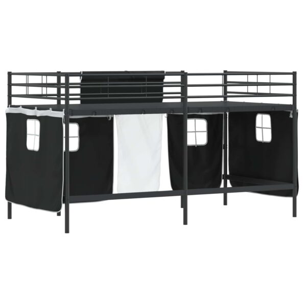 vidaXL Rám poschodovej postele pre deti s závesmi Čierna 107 x 201 cm – Obrázok 10