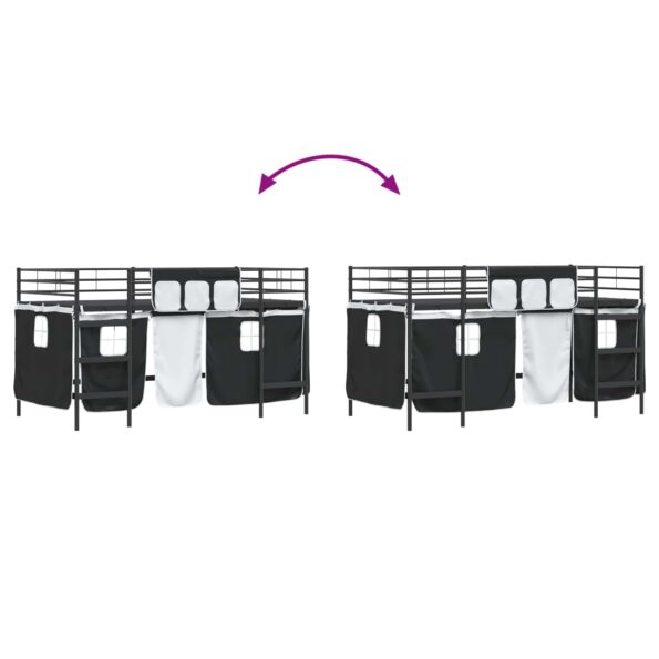 vidaXL Rám poschodovej postele pre deti s závesmi Čierna 107 x 201 cm – Obrázok 13