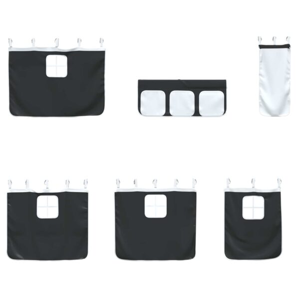 vidaXL Rám poschodovej postele pre deti s závesmi Čierna 107 x 201 cm – Obrázok 8