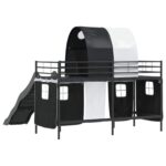 vidaXL Rám poschodovej postele pre deti Čierna 75 x 190 cm Kov – Obrázok 10