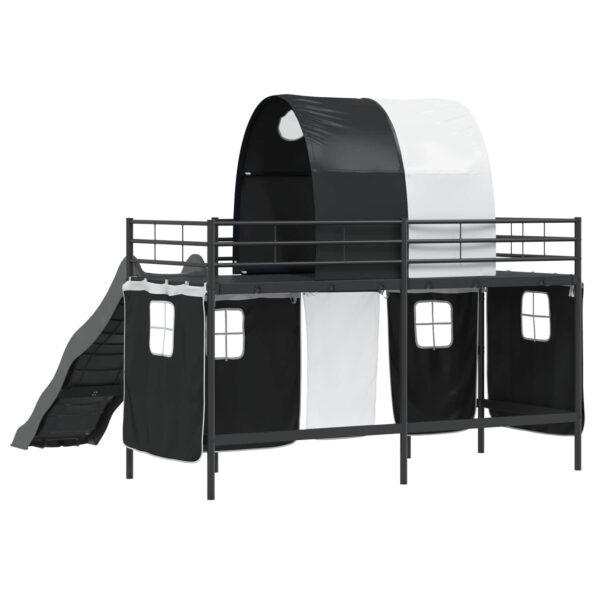vidaXL Rám poschodovej postele pre deti Čierna 75 x 190 cm Kov – Obrázok 10
