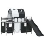 vidaXL Rám poschodovej postele pre deti Čierna 75 x 190 cm Kov – Obrázok 4