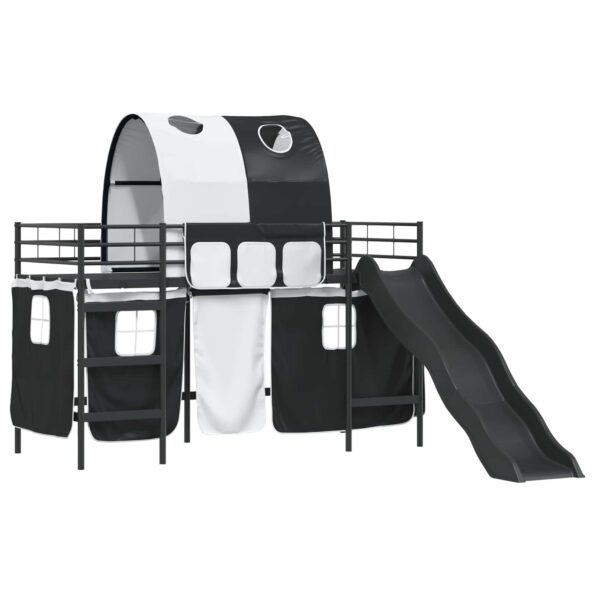 vidaXL Rám poschodovej postele pre deti Čierna 75 x 190 cm Kov – Obrázok 4