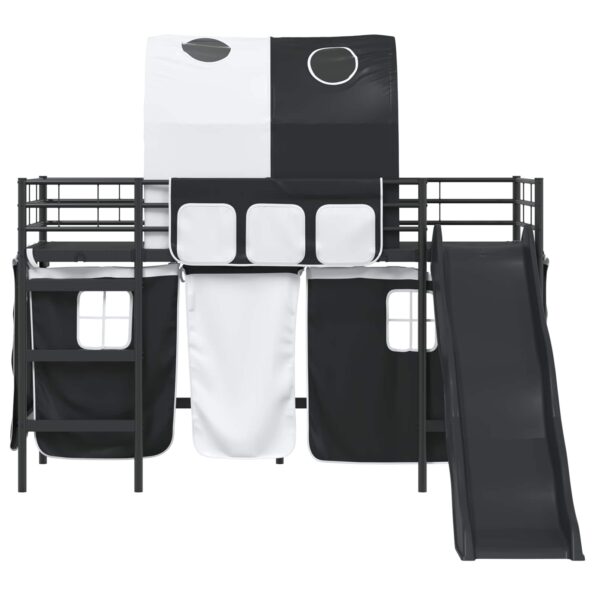 vidaXL Rám poschodovej postele pre deti Čierna 75 x 190 cm Kov – Obrázok 6