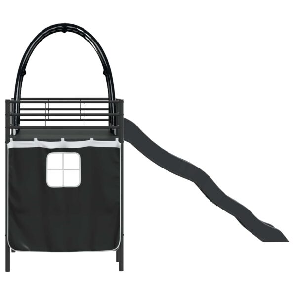 vidaXL Rám poschodovej postele pre deti Čierna 75 x 190 cm Kov – Obrázok 9
