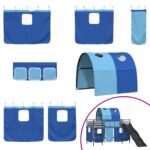 vidaXL Čierna a modrá 100 x 190 cm – Obrázok 7