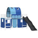 vidaXL Rám poschodovej postele pre deti Biela a modrá 75 x 190 cm Kov – Obrázok 4