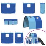 vidaXL Rám poschodovej postele pre deti Biela a modrá 75 x 190 cm Kov – Obrázok 7