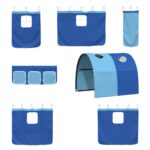 vidaXL Biela a modrá 100 x 190 cm – Obrázok 8