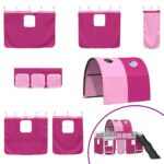 vidaXL Biela a ružová 107 x 201 cm – Obrázok 7