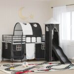 vidaXL Rám poschodovej postele pre deti Čierna 80 x 200 cm Kov