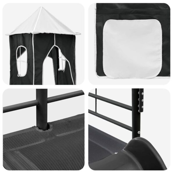 vidaXL Rám poschodovej postele pre deti Čierna 100 x 200 cm Kov – Obrázok 11