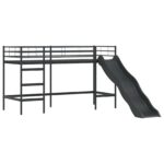 vidaXL Rám poschodovej postele pre deti Čierna a modrá 90 x 190 cm Kov – Obrázok 5