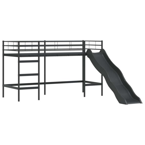 vidaXL Rám poschodovej postele pre deti Čierna a modrá 90 x 190 cm Kov – Obrázok 5