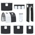 vidaXL Biela a čierna 90 x 200 cm – Obrázok 8