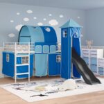 vidaXL Biela a modrá 90 x 200 cm – Obrázok 3