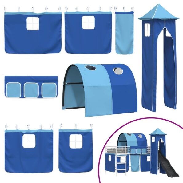 vidaXL Biela a modrá 90 x 200 cm – Obrázok 7