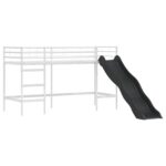 vidaXL Rám poschodovej postele pre deti Biela a ružová 75 x 190 cm Kov – Obrázok 5