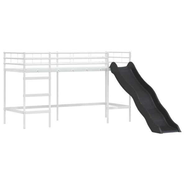 vidaXL Rám poschodovej postele pre deti Biela a ružová 75 x 190 cm Kov – Obrázok 5