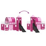 vidaXL Rám poschodovej postele pre deti Biela a ružová 99,5 x 200 cm – Obrázok 12