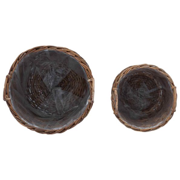 vidaXL Kvetináčový košík s úložiskom 2 pcs Hnedá Lacak ratan – Obrázok 6