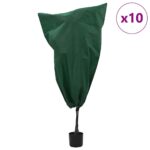 vidaXL Covers na fleece pre ochranu rastlín pred mrazom 10 pcs Zelená – Obrázok 4
