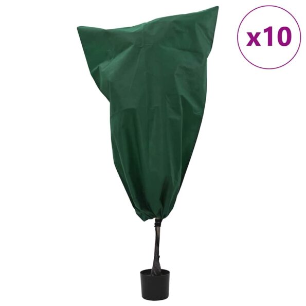 vidaXL Covers na fleece pre ochranu rastlín pred mrazom 10 pcs Zelená – Obrázok 4