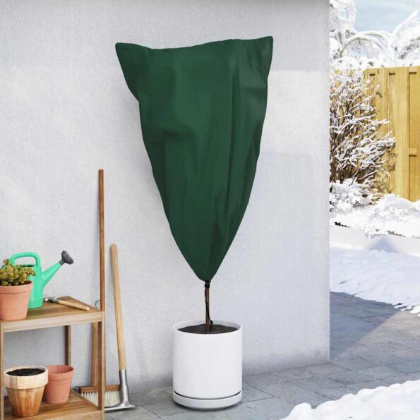 vidaXL Covers na fleece pre ochranu rastlín pred mrazom 10 pcs Zelená – Obrázok 5